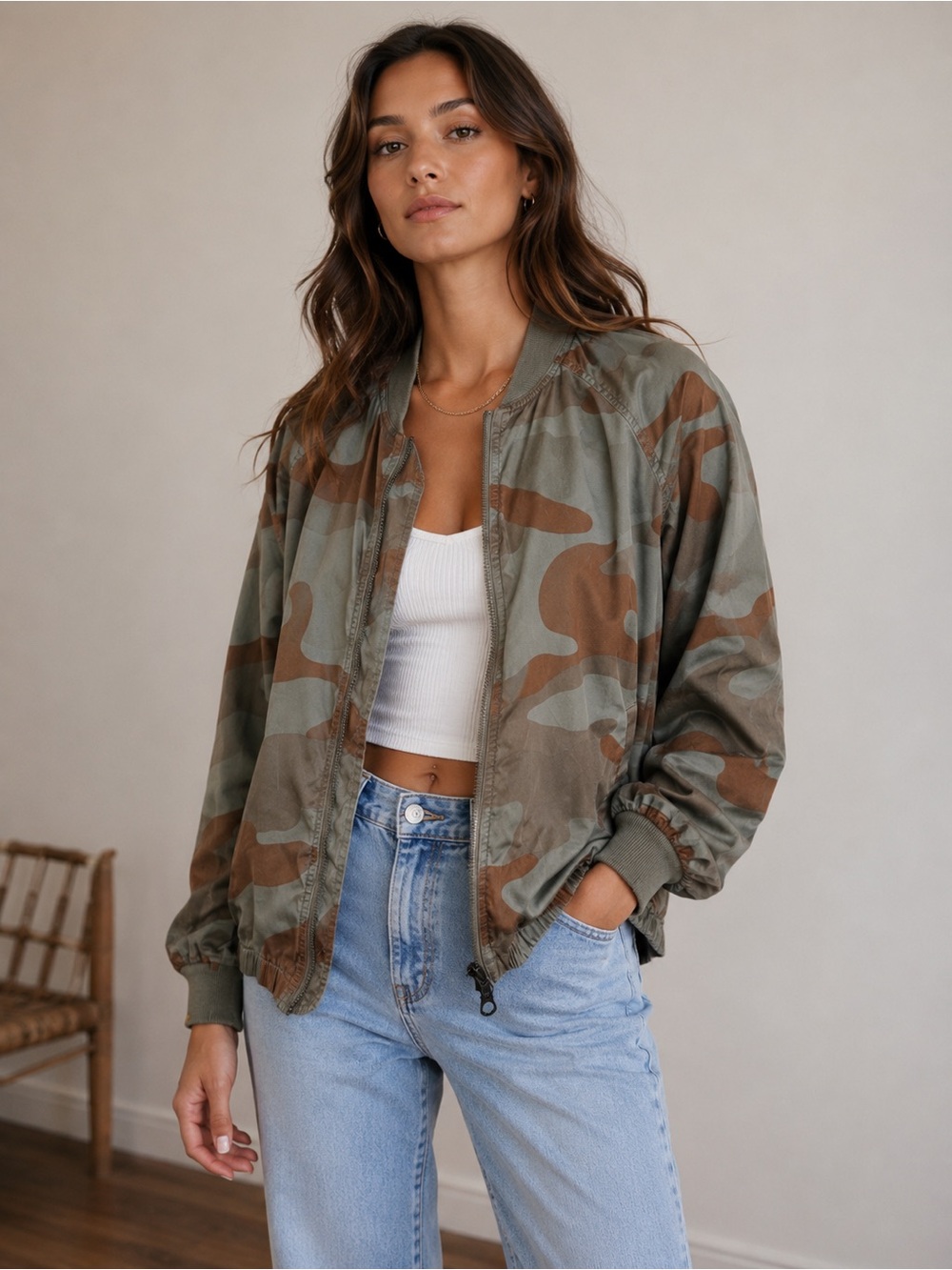 Madewell Camo Bomber Jacket